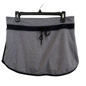 90 Degree By Reflex Womens Active Skort Gray Black Stretchy Activewear Size L